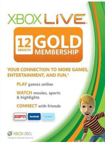 Xbox Live 12 Months Gold Membership Card EU Xbox Live 12 Months Gold Membership Card EU