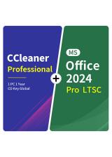 Official CCleaner Professional 1 PC 1 Year CD Key Global+MS Office2024 Pro LTSC  Pack