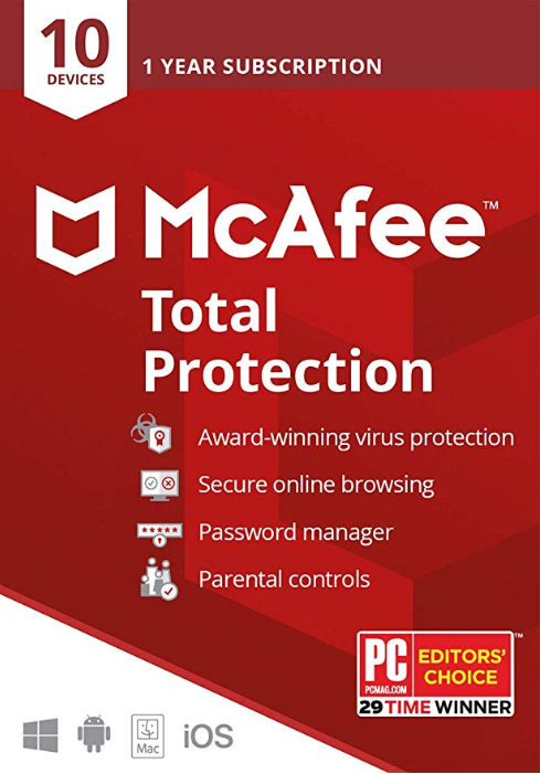 Mcafee Total Protection 10 Devices 1 Year Global