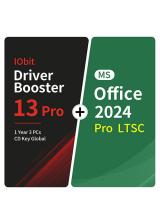 Official IObit Driver Booster 13 Pro 1 Year 3 PCs CD Key Global+MS Office2024 Pro LTSC  Pack
